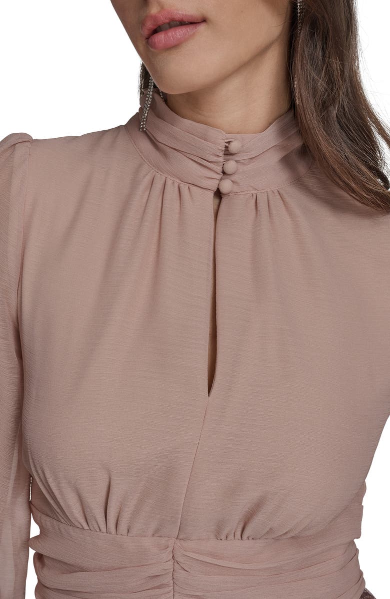 BCBG Mock Neck Long Sleeve Minidress, Alternate, color, 