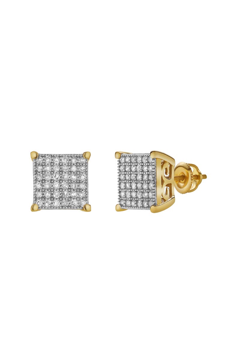 LuvMyJewelry Valindra 10K Yellow Gold Cluster Diamond Unisex Earrings - 0.49 Cts, Main, color,