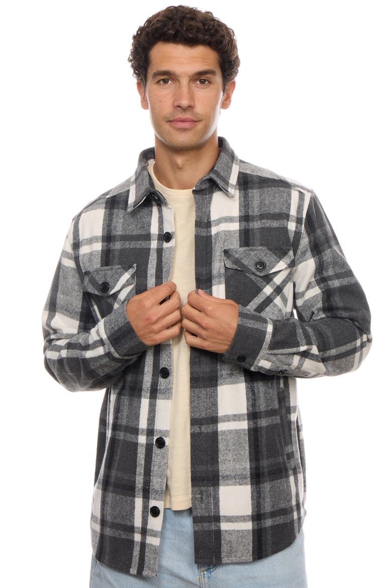 Heavyweight Plaid Shirt Jacket, Alternate, color, CHARCOAL
