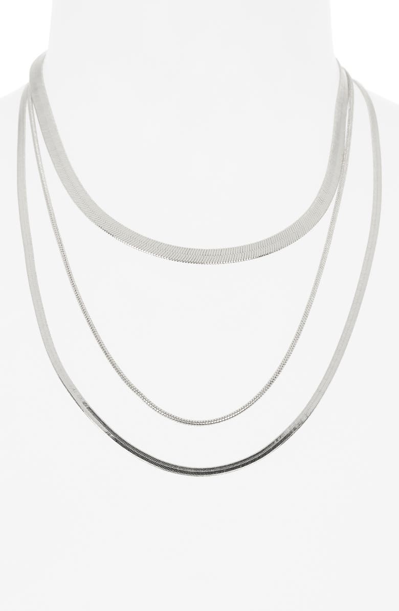 NORDSTROM RACK Draped Snake Chain Layered Necklace, Alternate, color, Silver