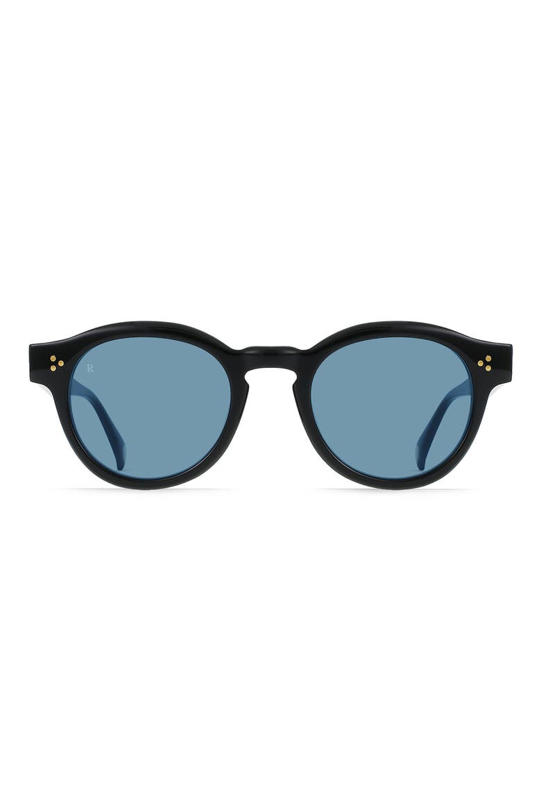 Zelti 49mm Small Round Sunglasses, Main, color, RECYCLED BLACK/ BLUE