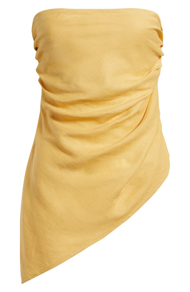 Faithfull the Brand Nera Strapless Asymmetric Hem Top, Alternate, color, Marigold
