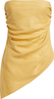 Faithfull the Brand Nera Strapless Asymmetric Hem Top