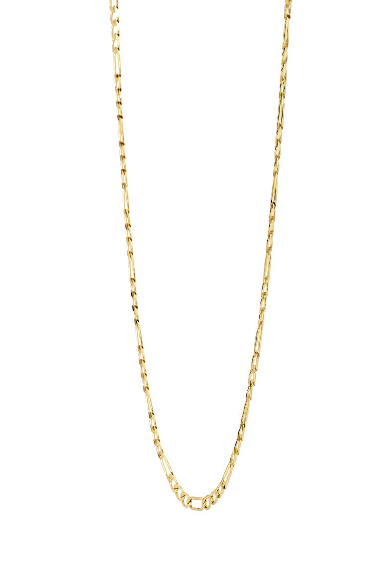Men's 18K Gold Plated Figaro Chain Necklace & Bracelet Set, Alternate, color, GOLD