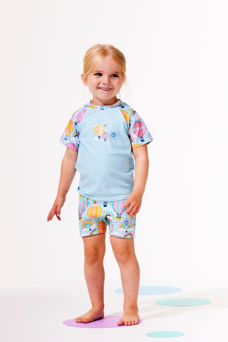 Kids Short Sleeve Rashguard, Alternate, color, Up & Away