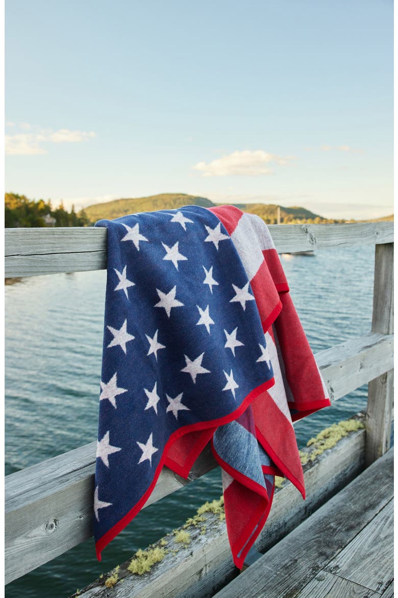 American Flag Throw Blanket, Alternate, color, RED