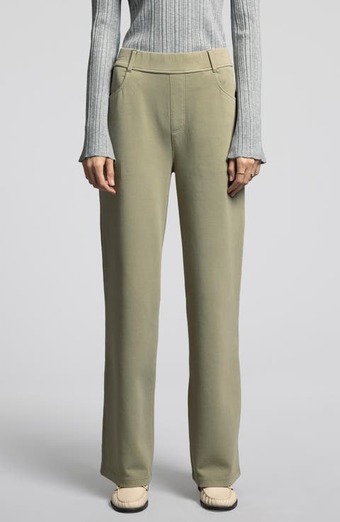 Genevieve Pull-On Cotton Blend Pants