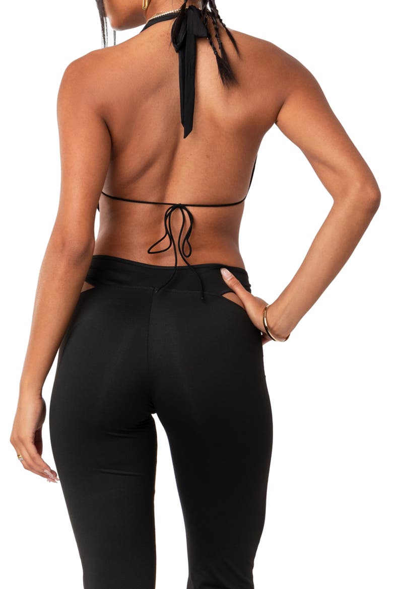 Monique Open Back Crop Top, Alternate, color, BLACK