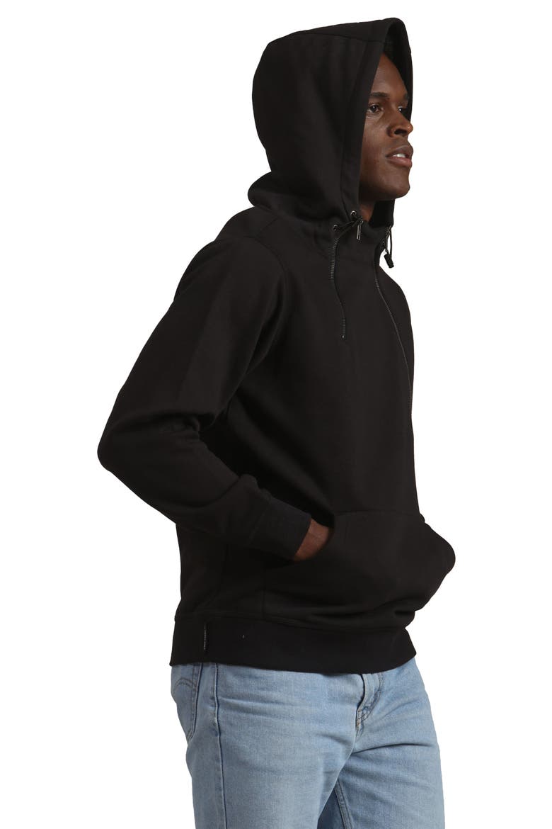 Taylor Double Zipper Pullover Hoodie, Alternate, color, Black