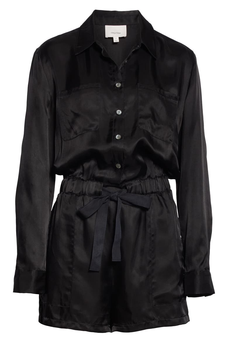 Cinq à Sept Giles Satin Twill Romper, Alternate, color, 