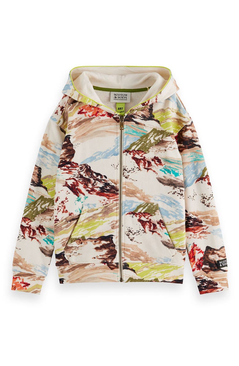 Scotch & Soda Kids' Cotton Jersey Zip Hoodie, Main, color, Mountain Eggnog