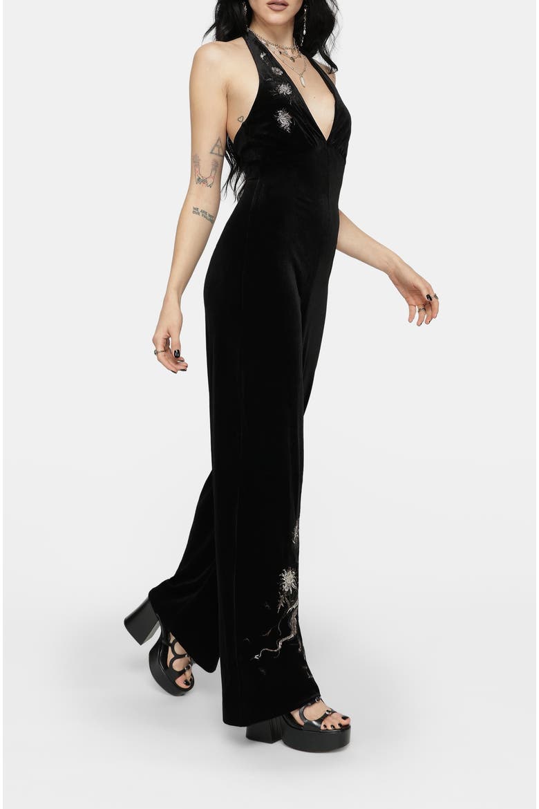 Whim Dragon Halter Jumpsuit, Alternate, color, Black