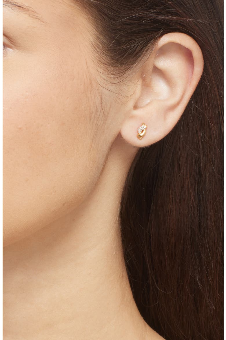 Molten Snow Stud Earrings, Alternate, color, GOLD