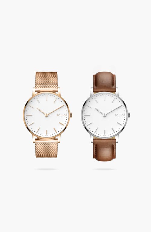 Solios Watches The Solar Classic Bundle | White Dial