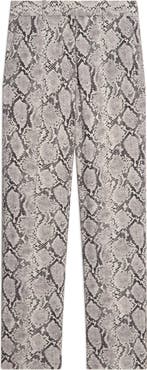Theory Marcee Python Print Wool Blend Straight Leg Pants