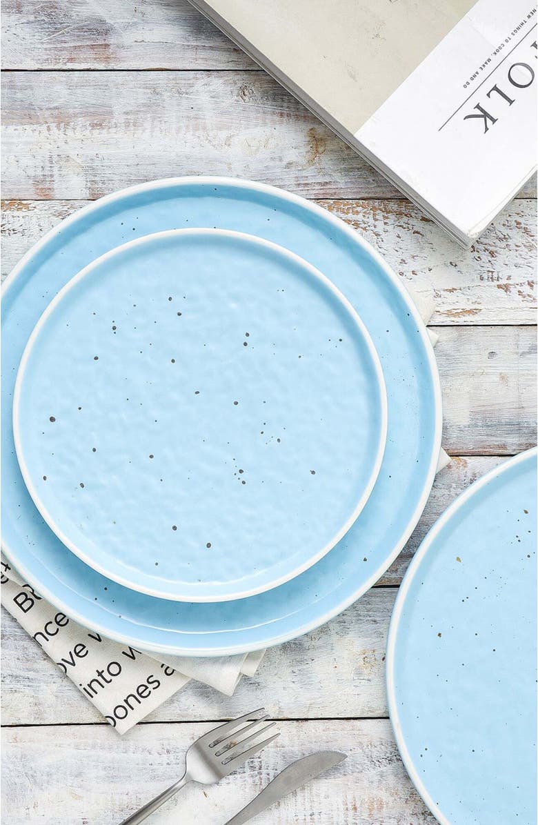 Stone Lain Elena Stoneware 4-Piece Dinner Plate Set, Alternate, color, Blue