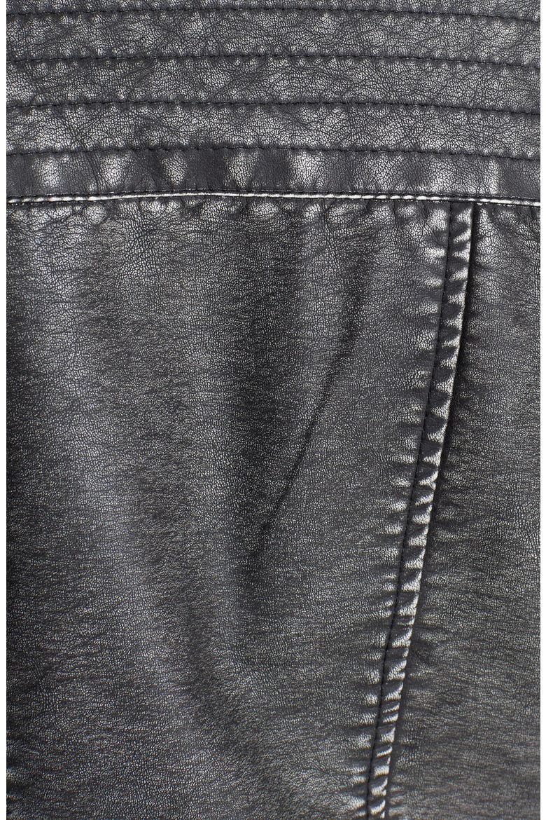 Faux Leather Moto Jacket, Alternate, color, BLACK