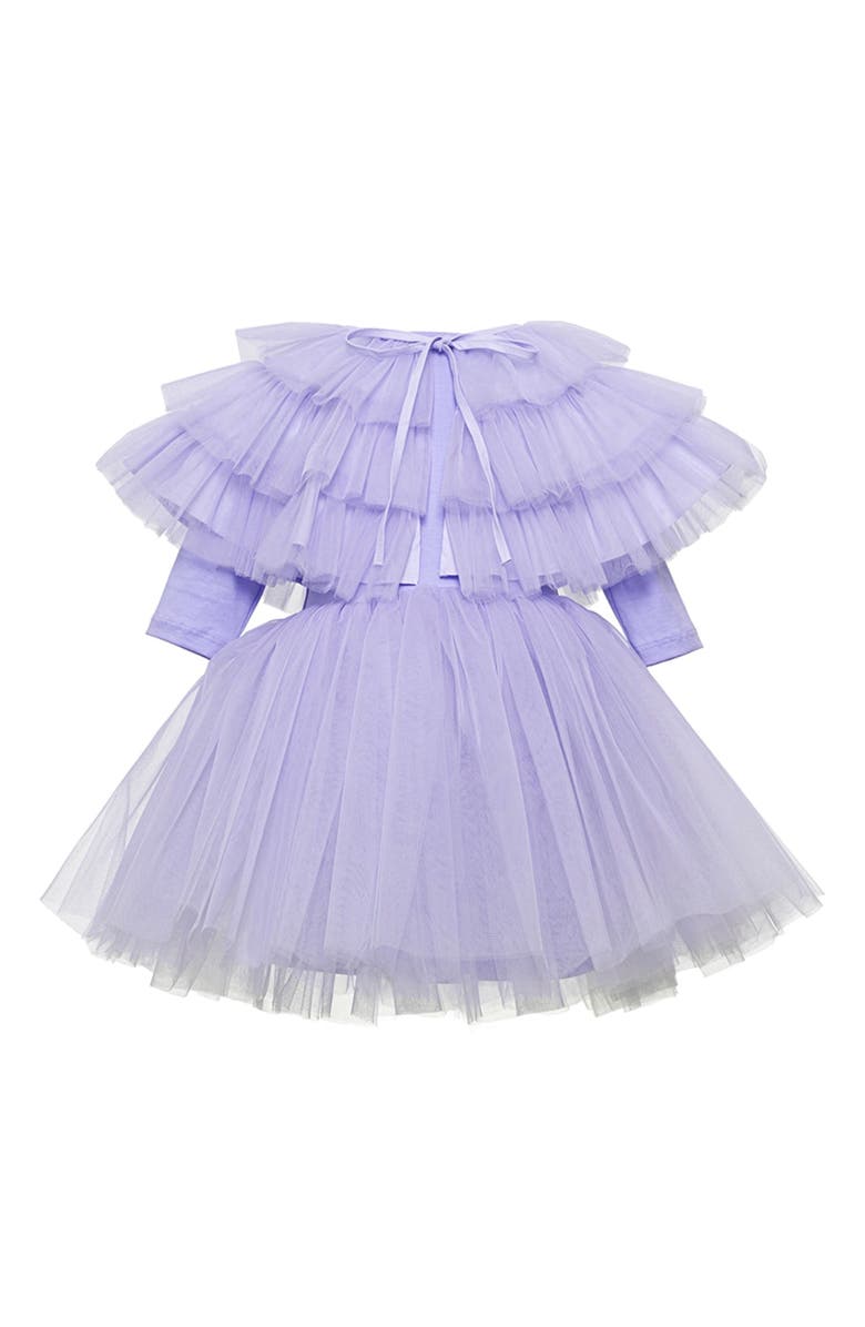 Mini Celebrities Cloud Tulle Dress Set, Main, color, Purple Bloom