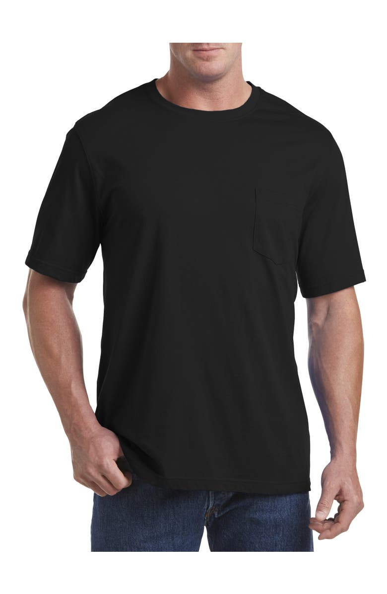 Harbor Bay by DXL Big & Tall Moisture-Wicking Pocket T-Shirt, Main, color, Black