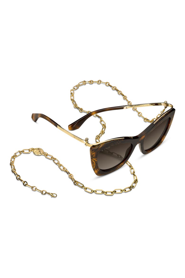 Etrovela 56mm Gradient Cat Eye Sunglasses, Alternate, color, PATTERN HAVANA/ BROWN SF