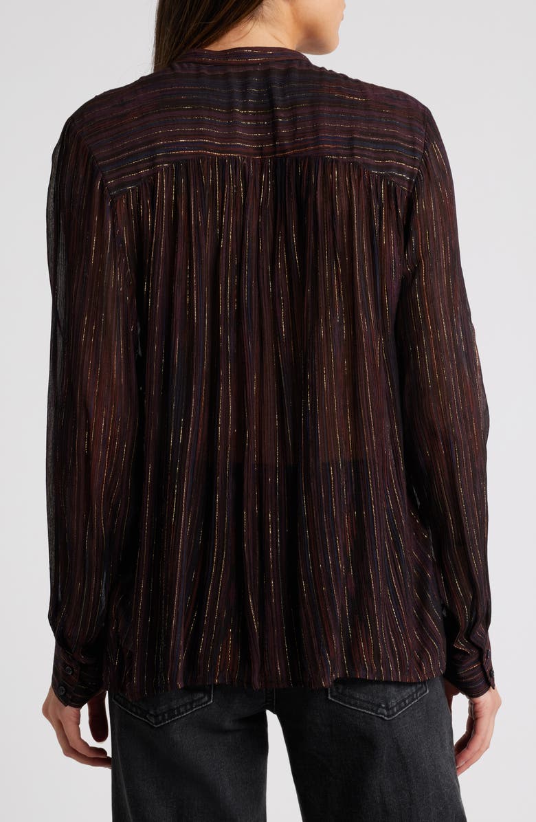 SESSÙN Joylux Metallic Stripe Shirt, Alternate, color,