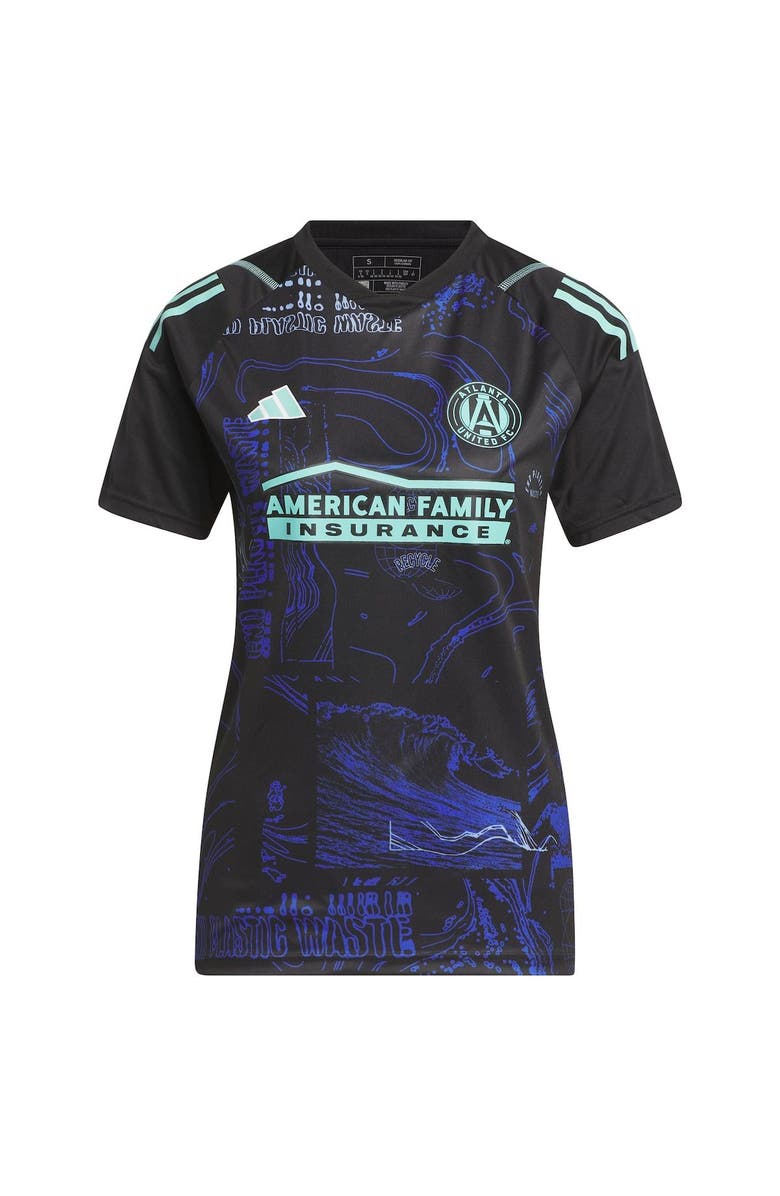 adidas Women's adidas Black Atlanta United FC 2023 One Planet Replica Jersey, Alternate, color,