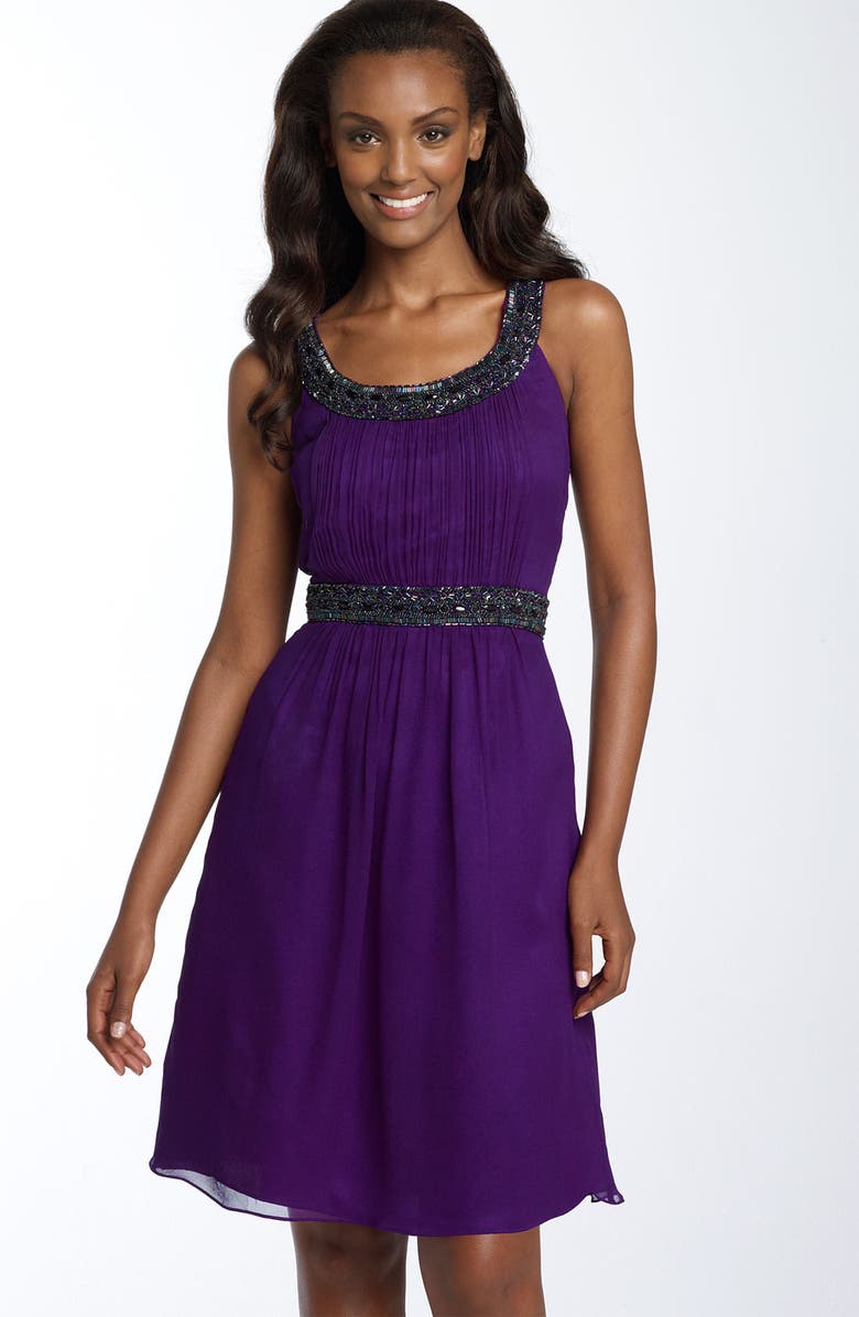 Sean Collection Beaded Silk Chiffon Dress, Main, color, 