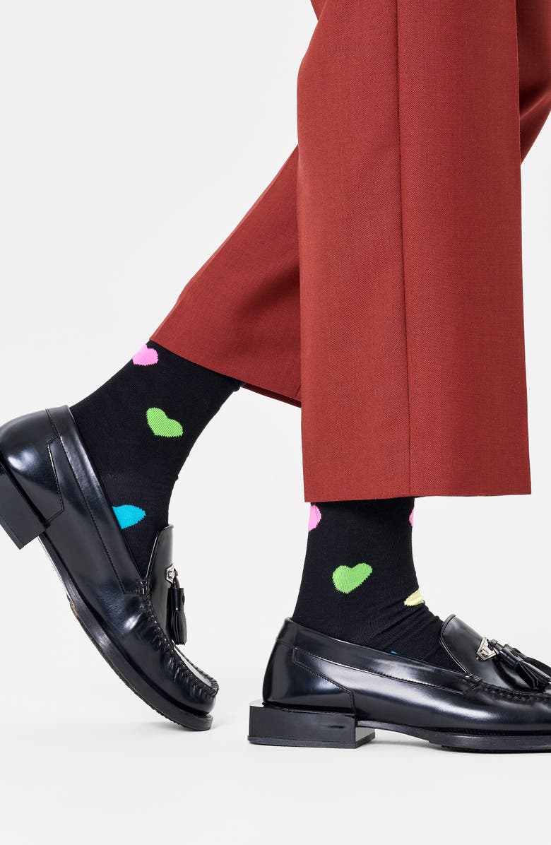 Happy Socks Heart Crew Socks, Alternate, color, 