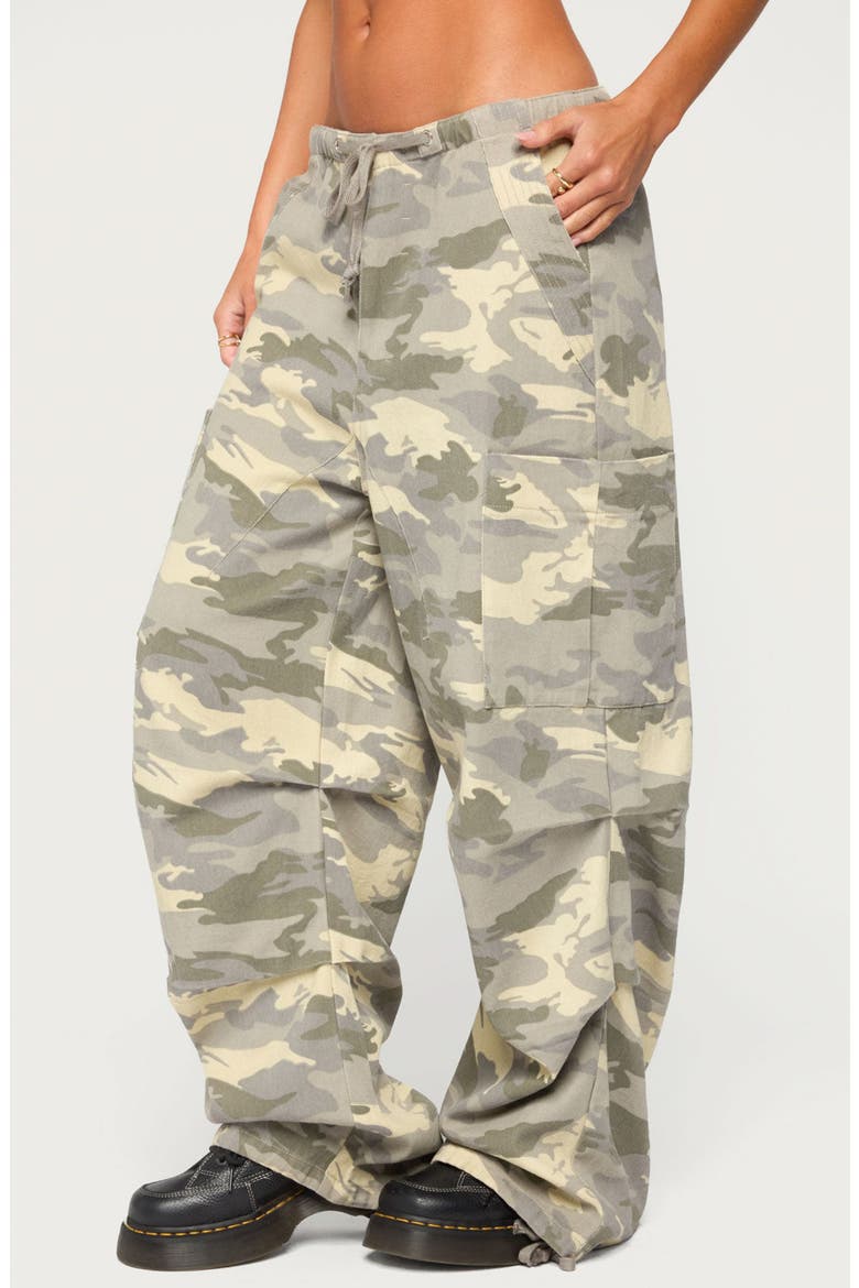 Emzi Baggy Cotton Cargo Pants, Alternate, color, GRAY