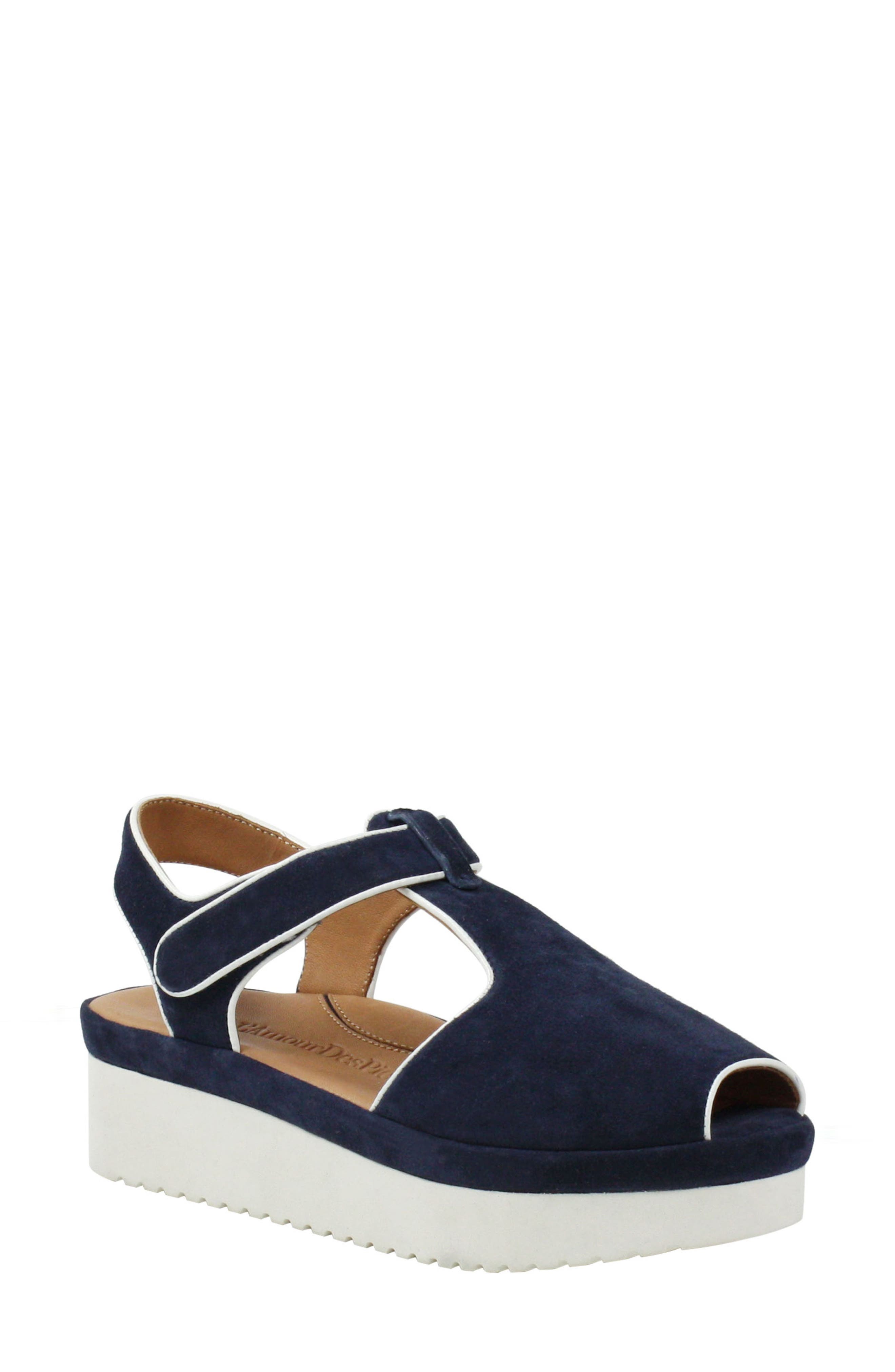 Almika Sandal, Main, color, NAVY/ WHITE SUEDE