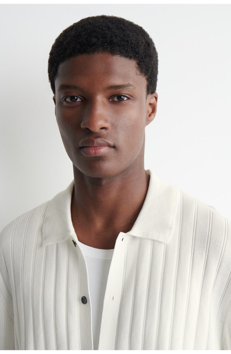 COS Ribbed-knit Cotton Shirt, Alternate, color, White