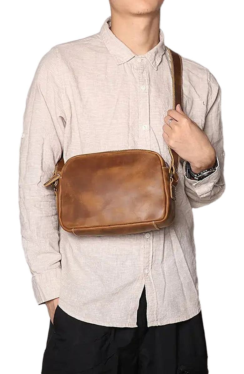STEEL HORSE LEATHER Soren Vintage Leather Crossbody Bag Sling | Versatile and Durable Leather Bag, Alternate, color, Brown