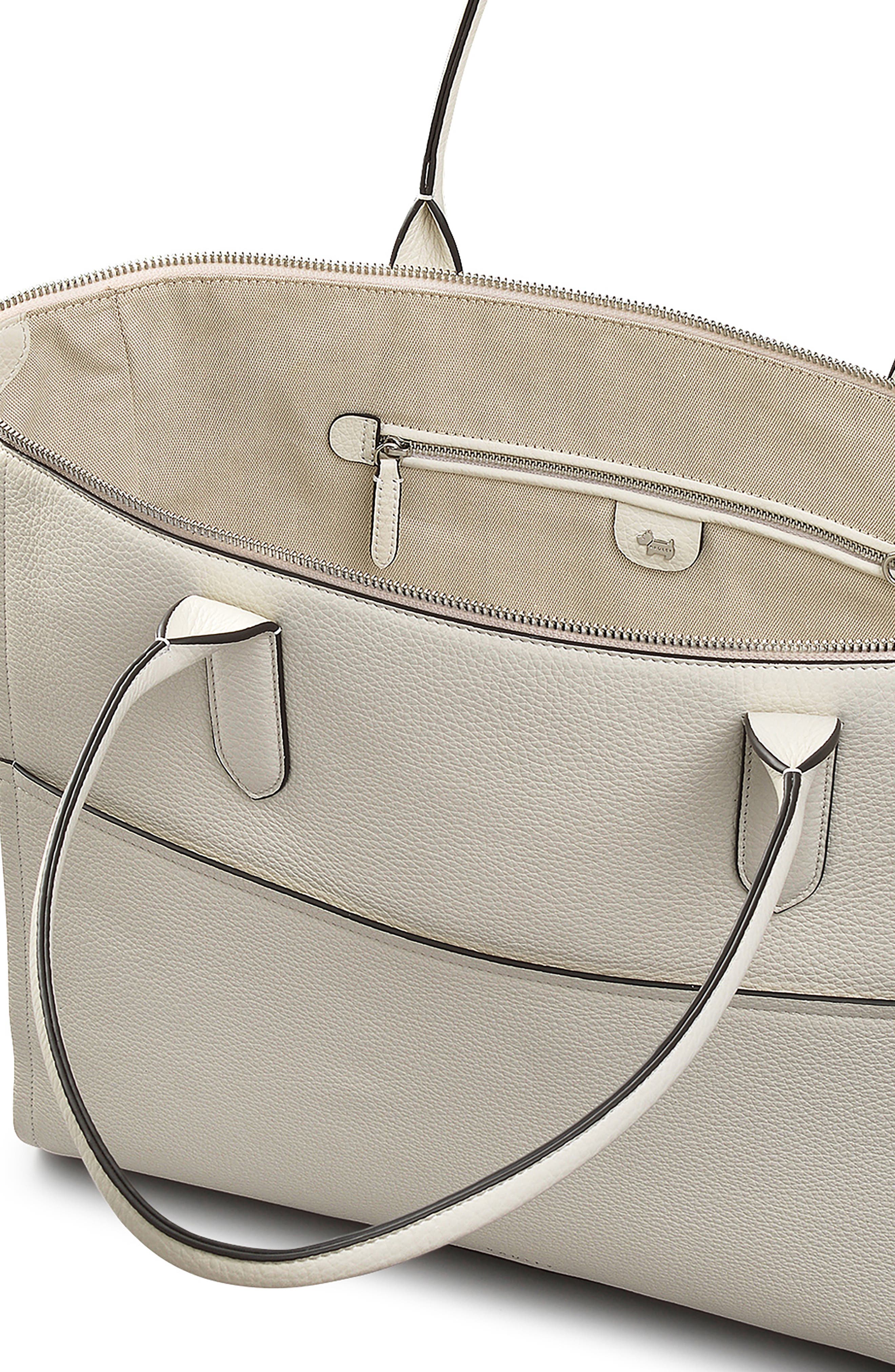 Medium Oak Street Leather Tote, Alternate, color, CHALK