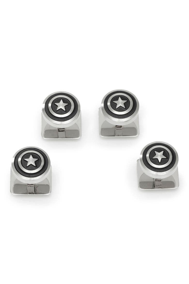 Captain America Shield Stud Set, Main, color, SILVER