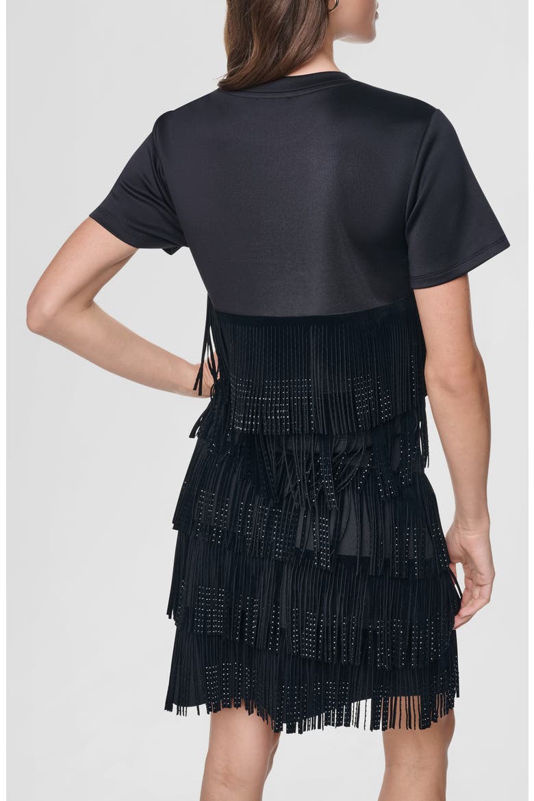 Rhinestone Fringe Dress, Alternate, color, BLACK