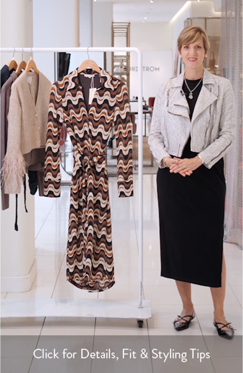 Lydia Wavy Stripe Long Sleeve Sweater Shirtdress, sales video thumbnail