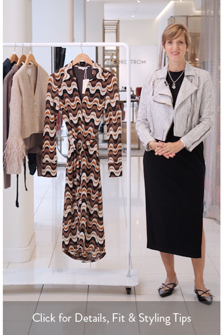 Lydia Wavy Stripe Long Sleeve Sweater Shirtdress video