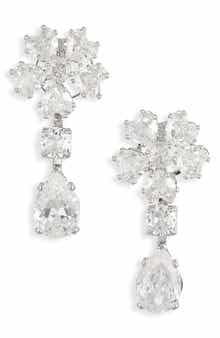 Cara Crystal Flower Drop Earrings
