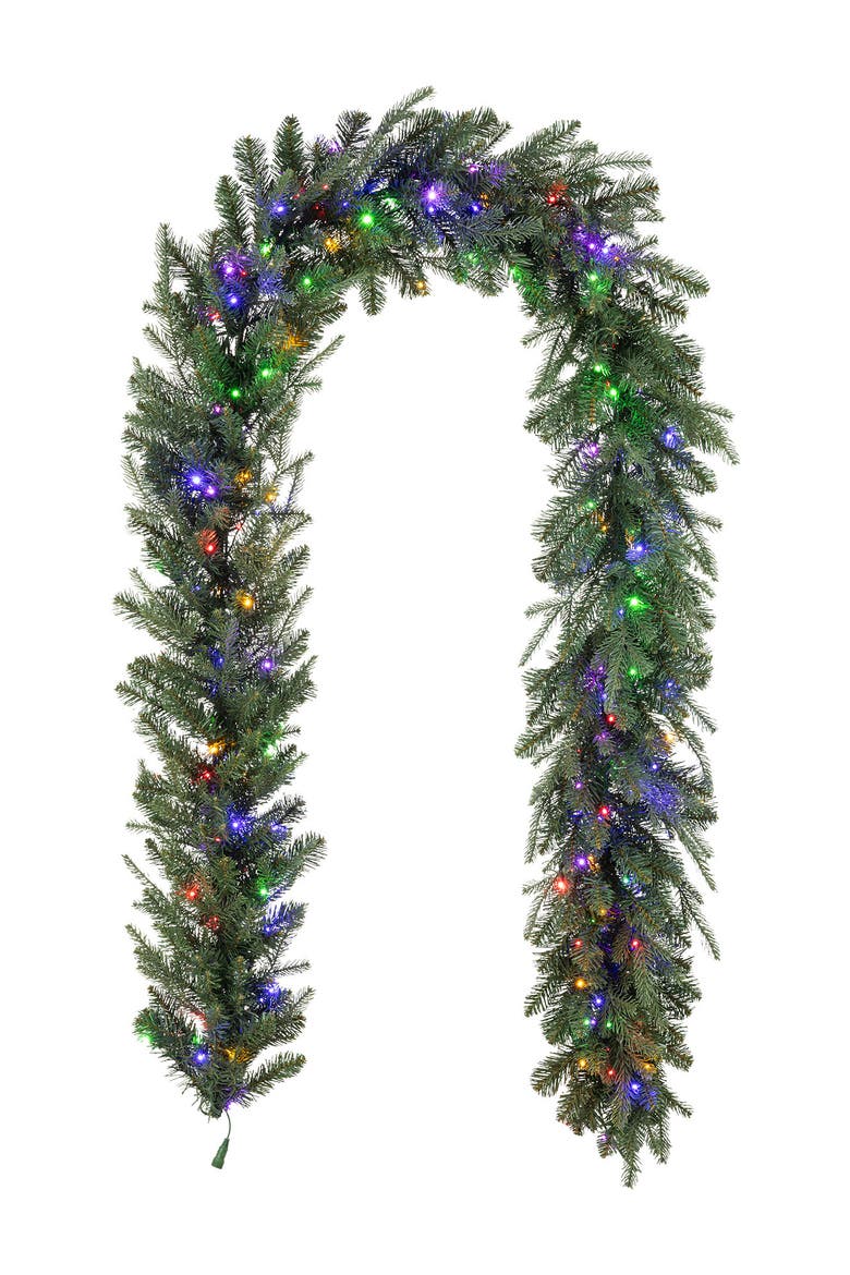 Pre-Lit Christmas Garland with Twinkling Lights, Alternate, color, Green