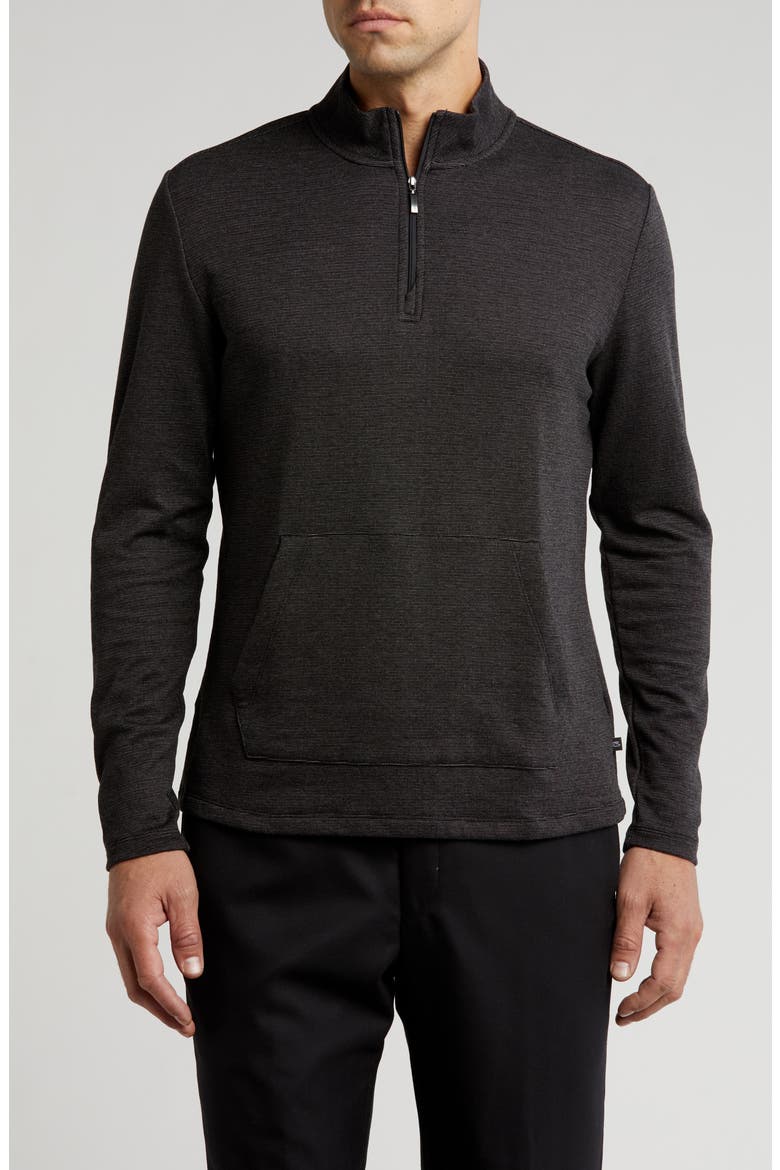 Hobart Half Zip Pullover, Main, color, BLACK