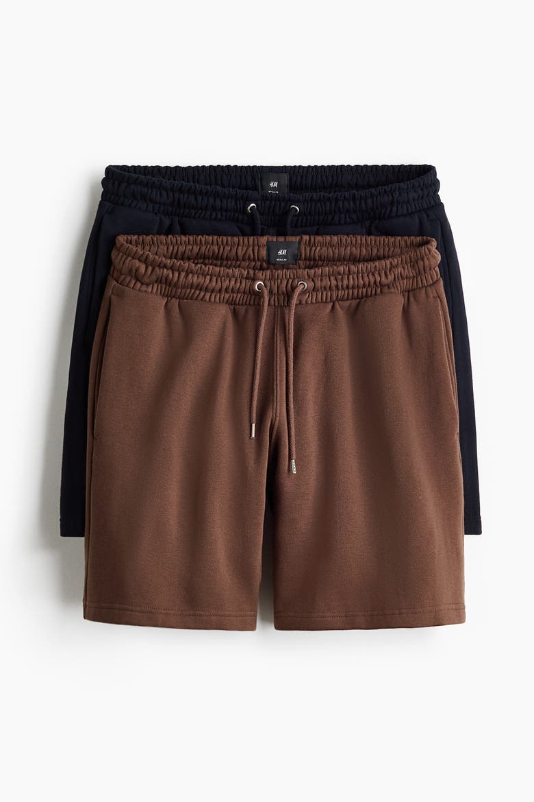 2-pack Regular Fit Shorts, Main, color, Navy blue/brown