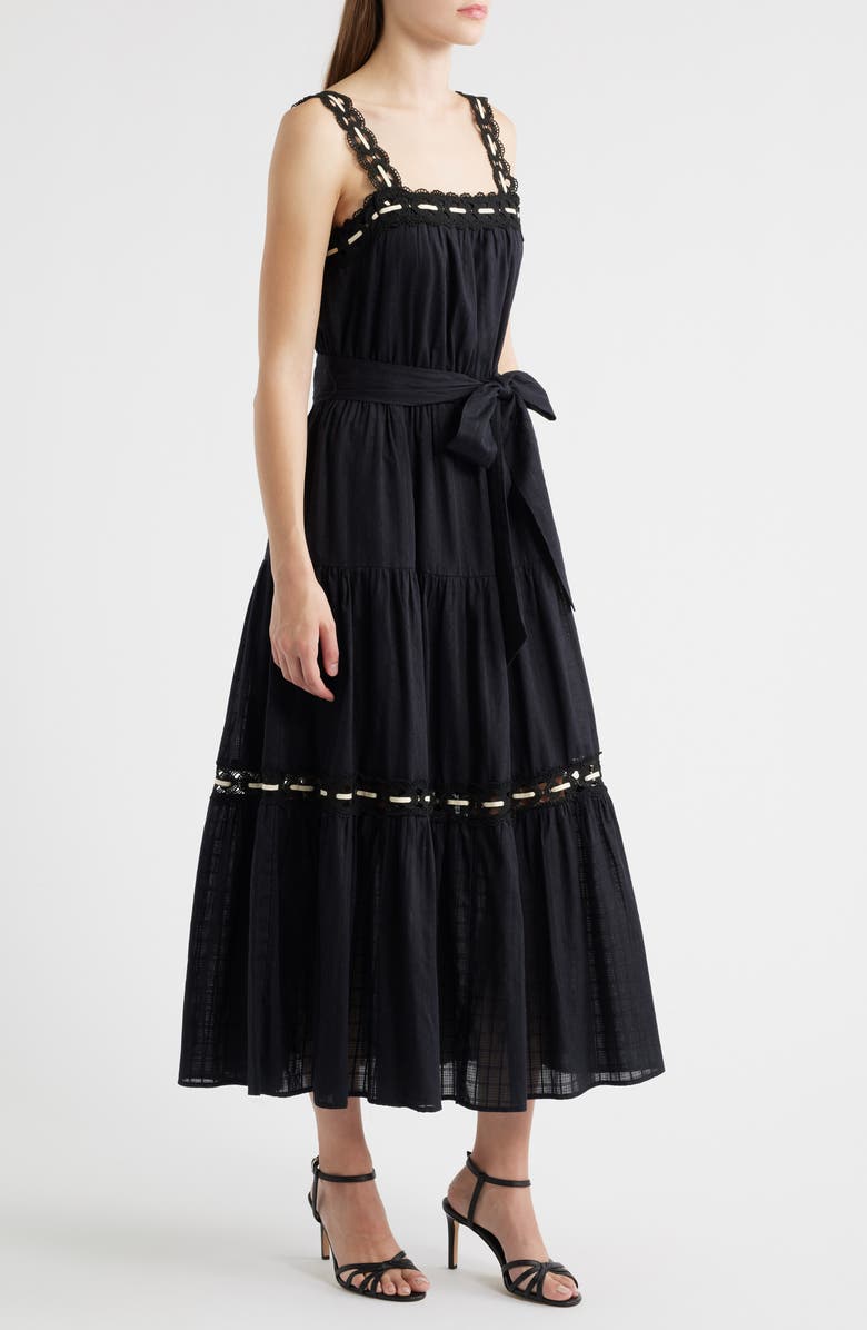 Anne Klein Lace Trim Cotton Sundress, Alternate, color, 