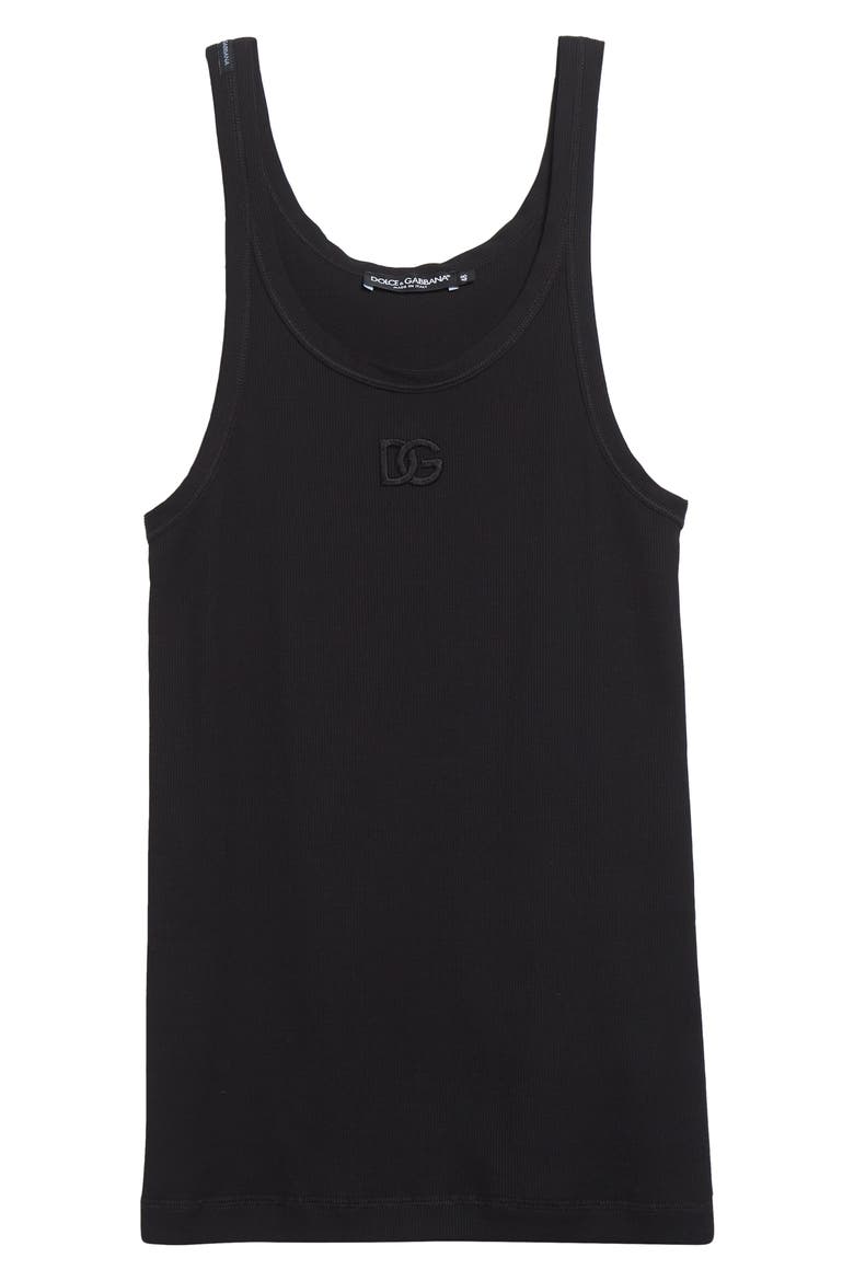 Embroidered Logo Rib Tank, Alternate, color, N0000 NERO