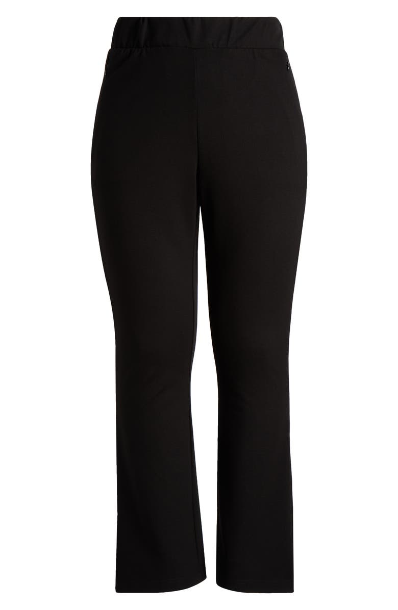 Universal Standard Pinstripe Ponte Bootcut Pants, Alternate, color, Black