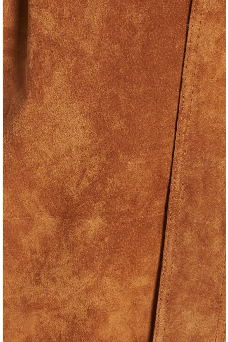 Genuine Suede Trench Coat, Alternate, color, BRANDY