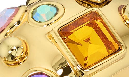 Kurt Geiger Multicolor Mixed Cut Stained Glass Statement Ring In Gold Multi
