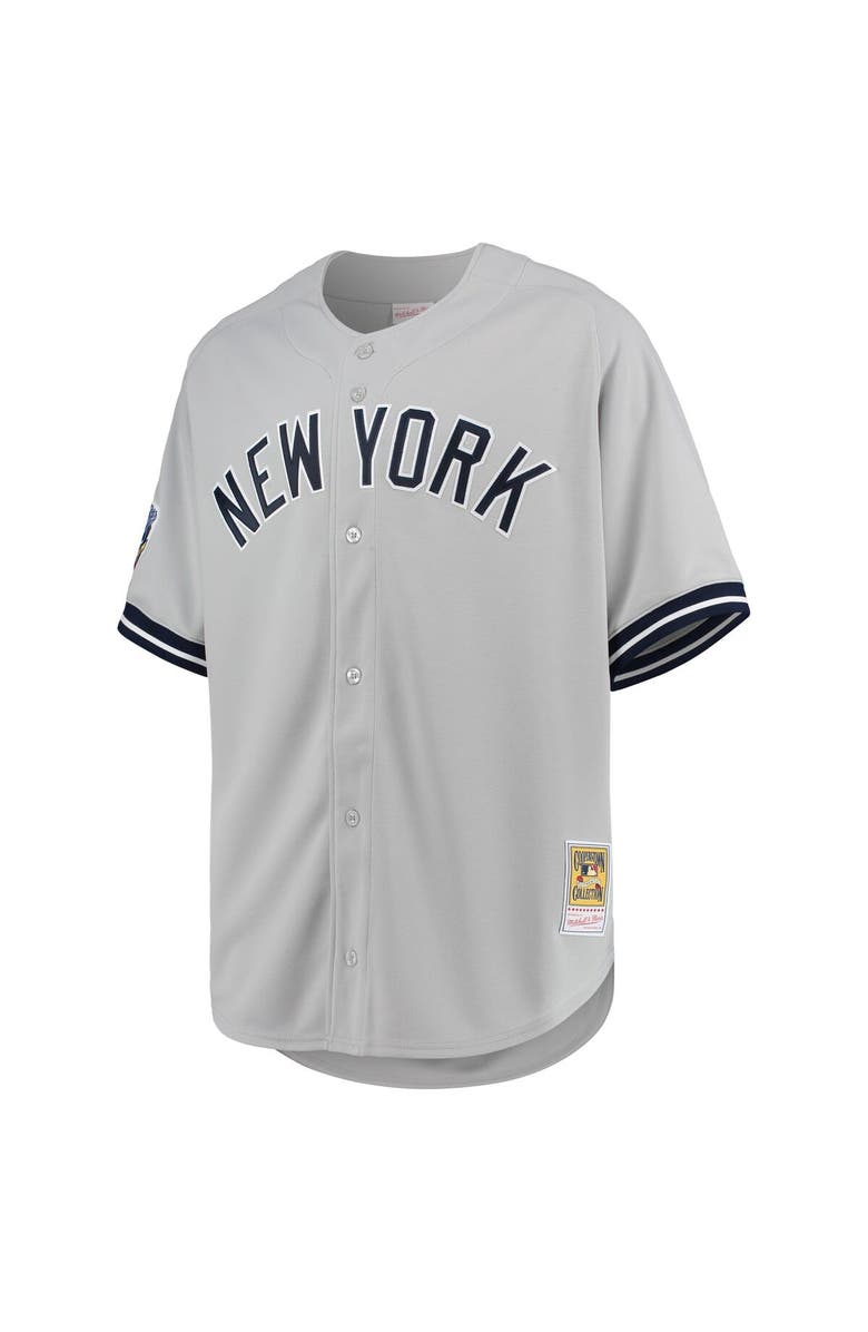Mitchell & Ness Men's Mitchell & Ness Derek Jeter Gray New York Yankees 1998 Cooperstown Collection Road Authentic Jersey, Alternate, color,