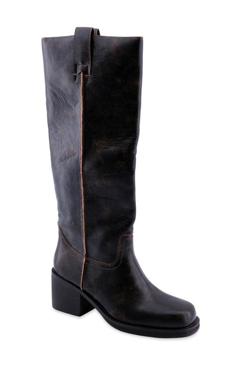 Zadie Faux Leather Knee High Boot
