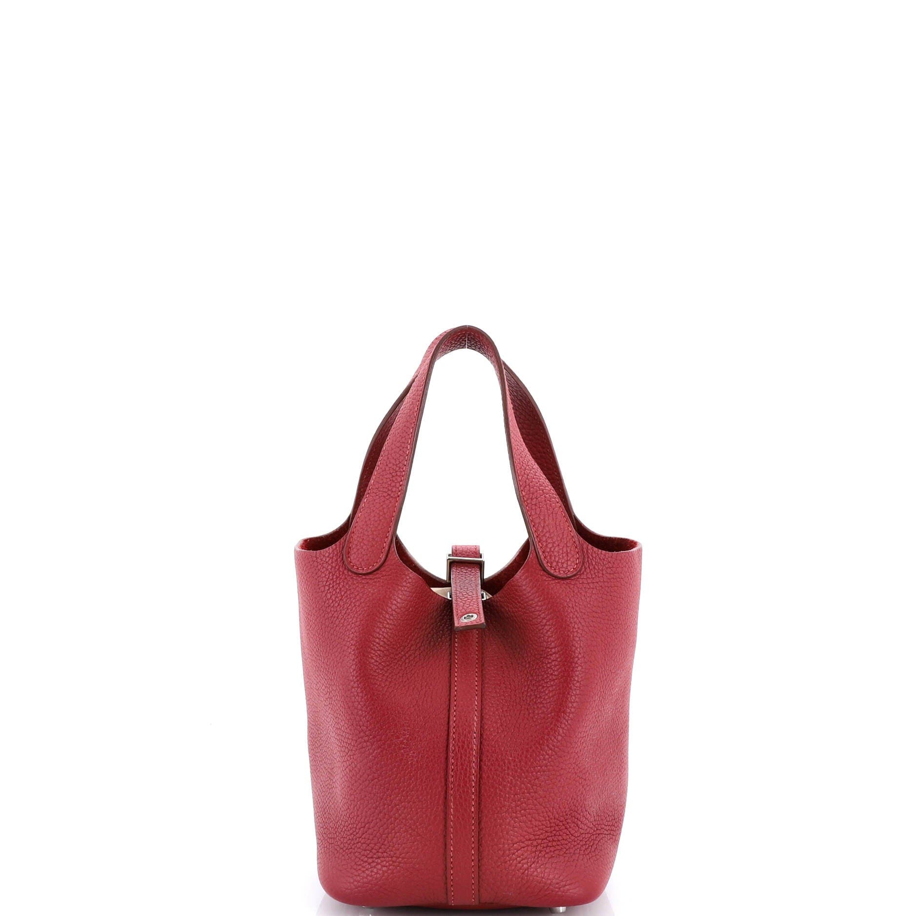 Pre-Owned Hermes Picotin Lock Bag Clemence PM, Main, color, Rubis