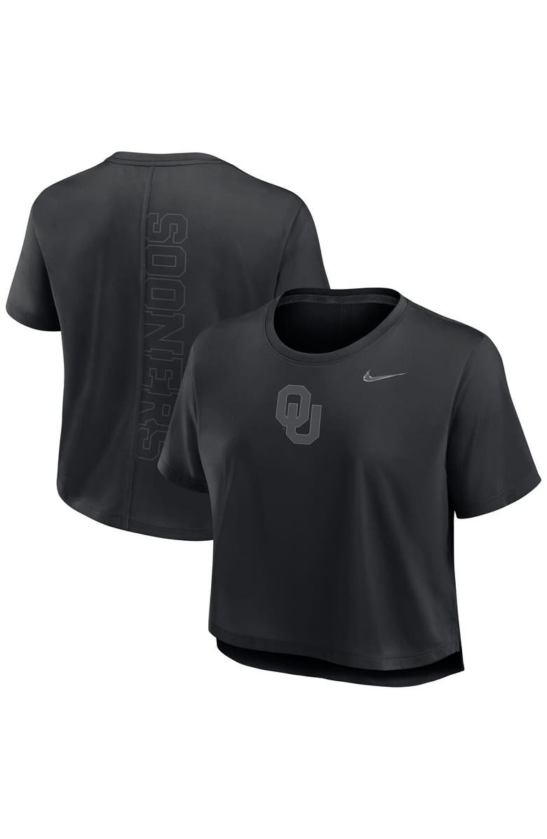 Nike Women's Nike Black Oklahoma Sooners Performance Cropped T-Shirt, Main, color, Black